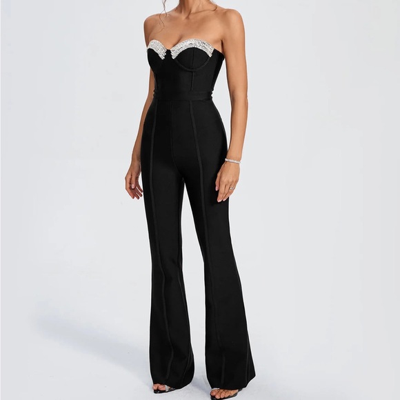 COPY - NWOT rhinestone bandage jumpsuit - Picture 2 of 7